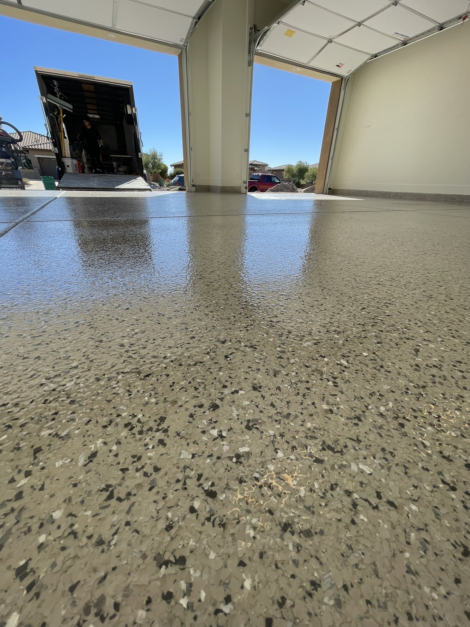 Superb Garage Floor Coating Completed North Of Oracle In Tucson, AZ